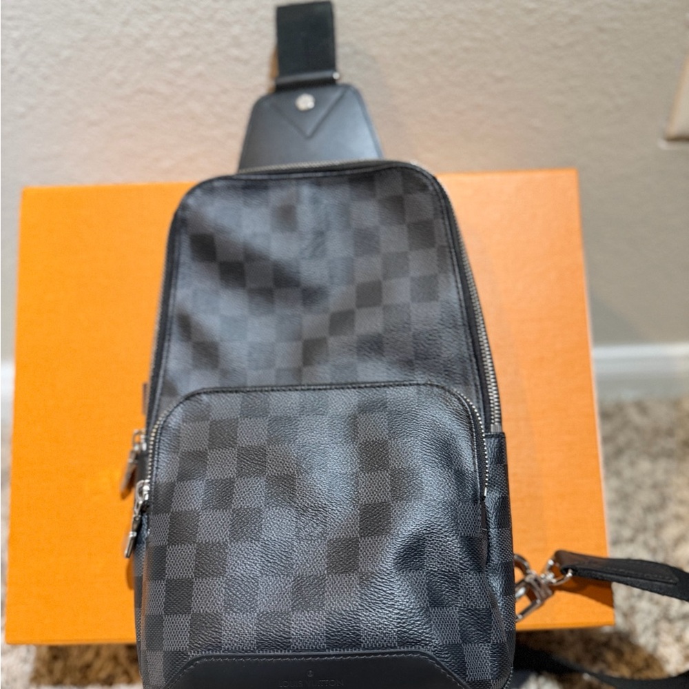 Louis Vuitton Black Checkered Sling Bag